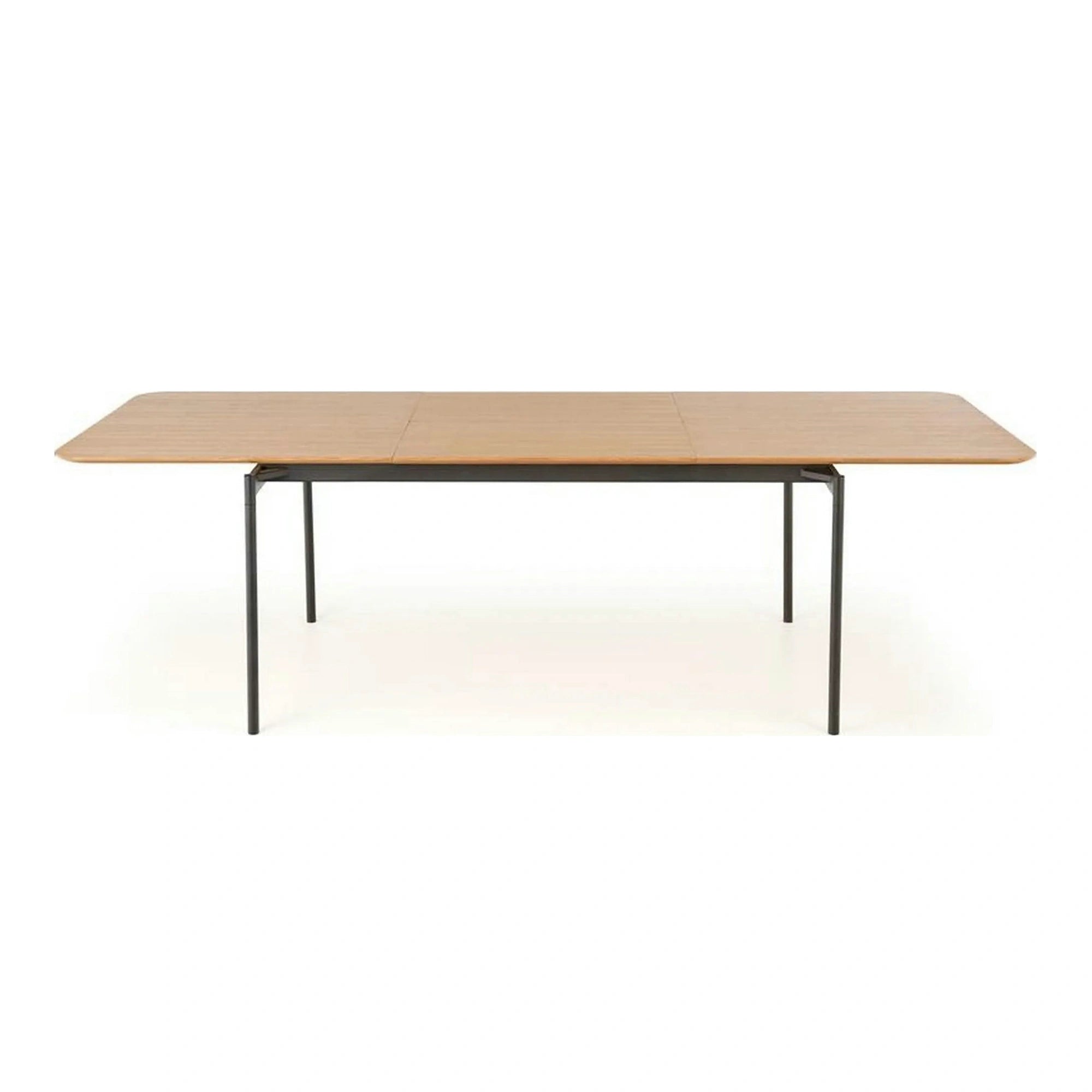Masa extensibila SMART, stejar/negru, furnir/metal, 170/250x100x76 cm