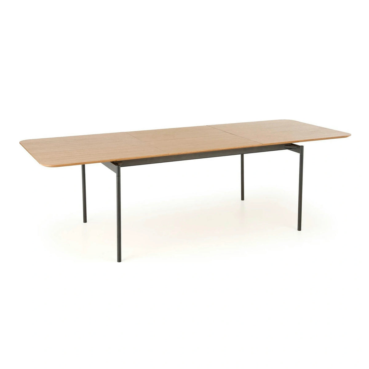 Masa extensibila SMART, stejar/negru, furnir/metal, 170/250x100x76 cm
