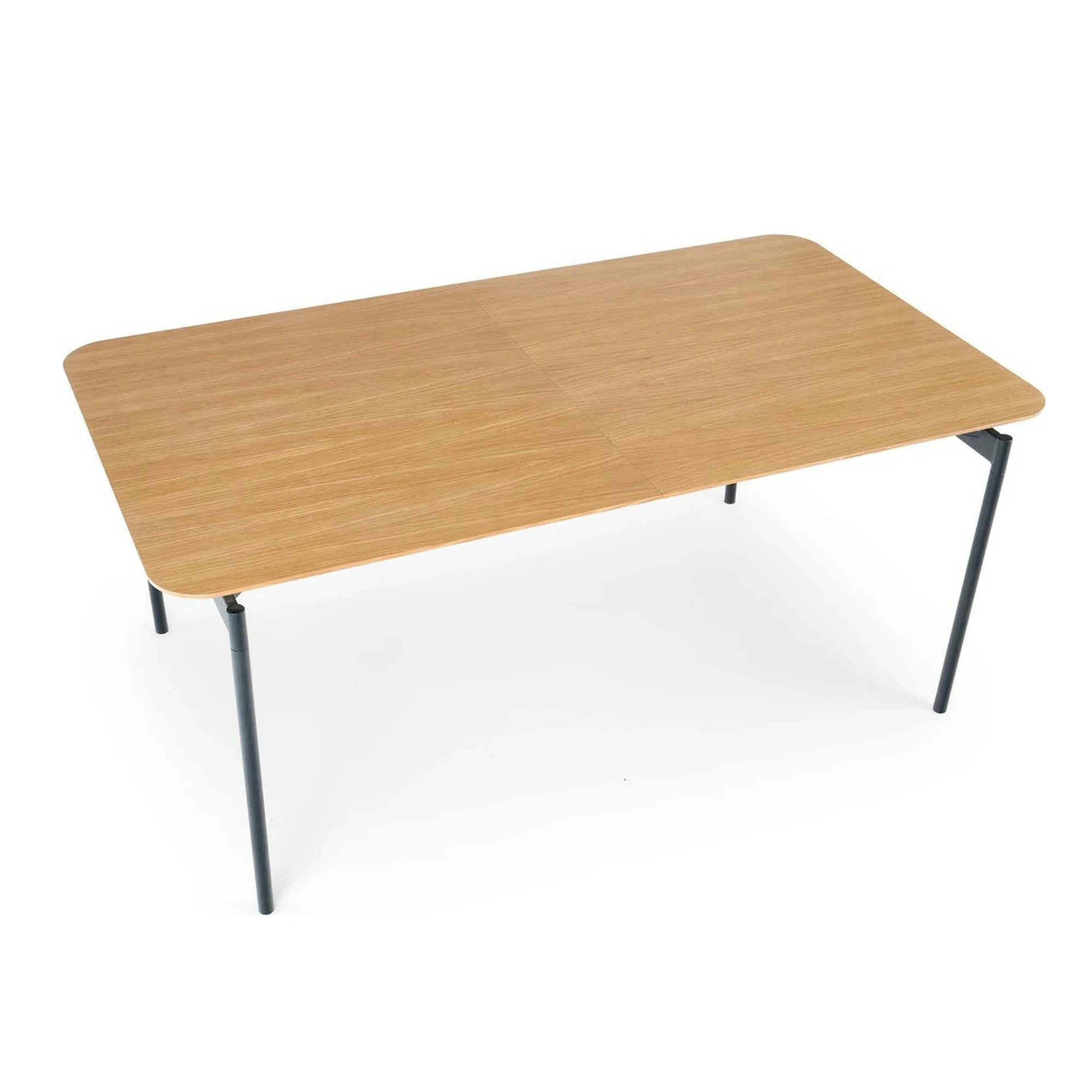 Masa extensibila SMART, stejar/negru, furnir/metal, 170/250x100x76 cm