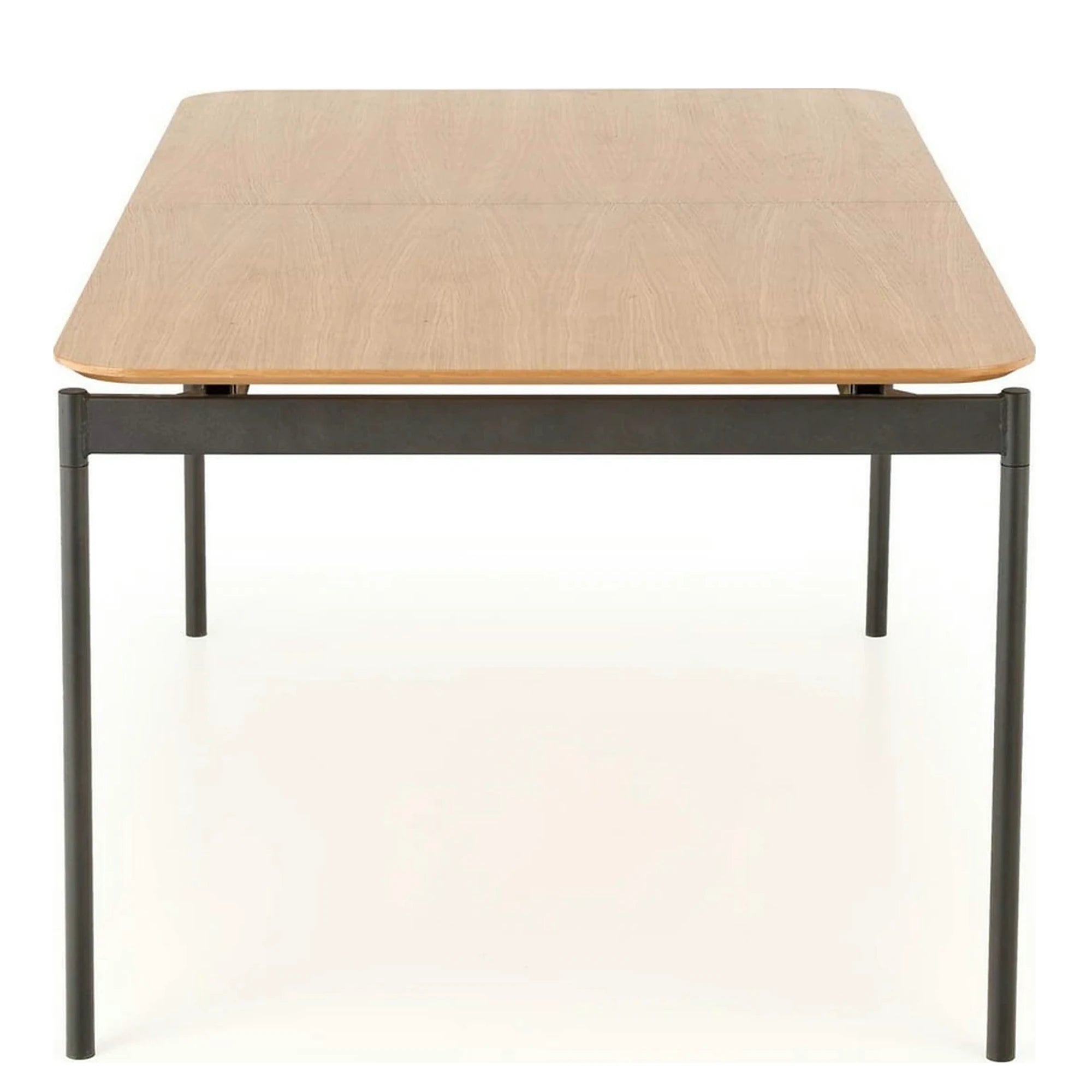 Masa extensibila SMART, stejar/negru, furnir/metal, 170/250x100x76 cm