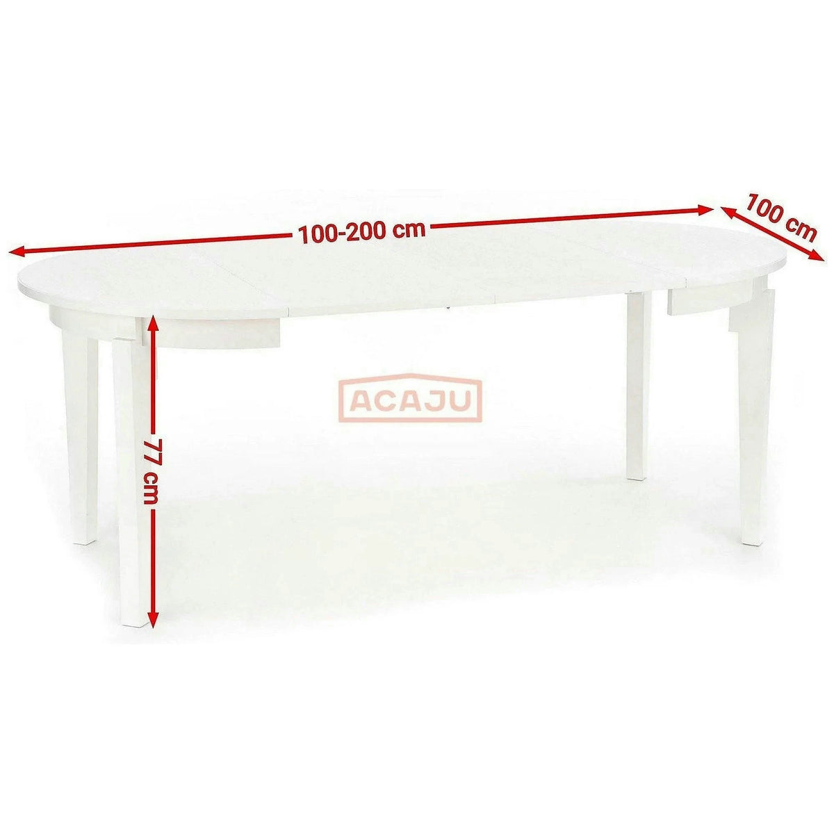Masa extensibila SORBUS, alb, 100/200x100x77 cm