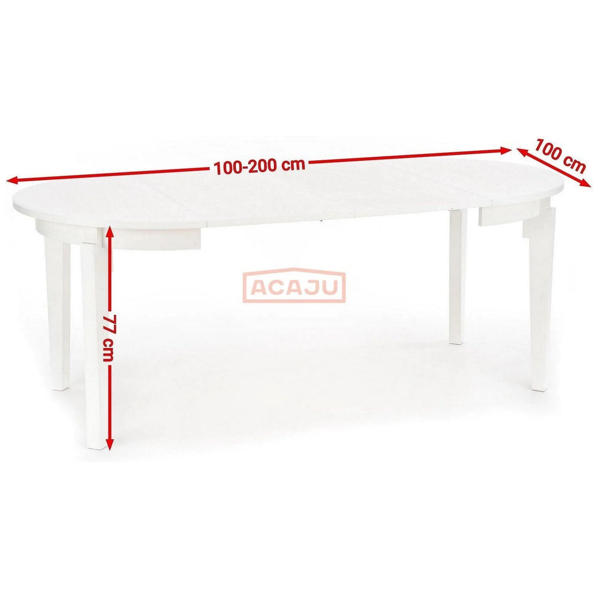 Masa extensibila SORBUS, alb, 100/200x100x77 cm