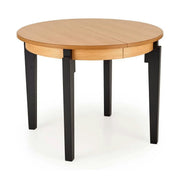 Masa extensibila SORBUS, stejar natural/negru, 100/200x100x77 cm