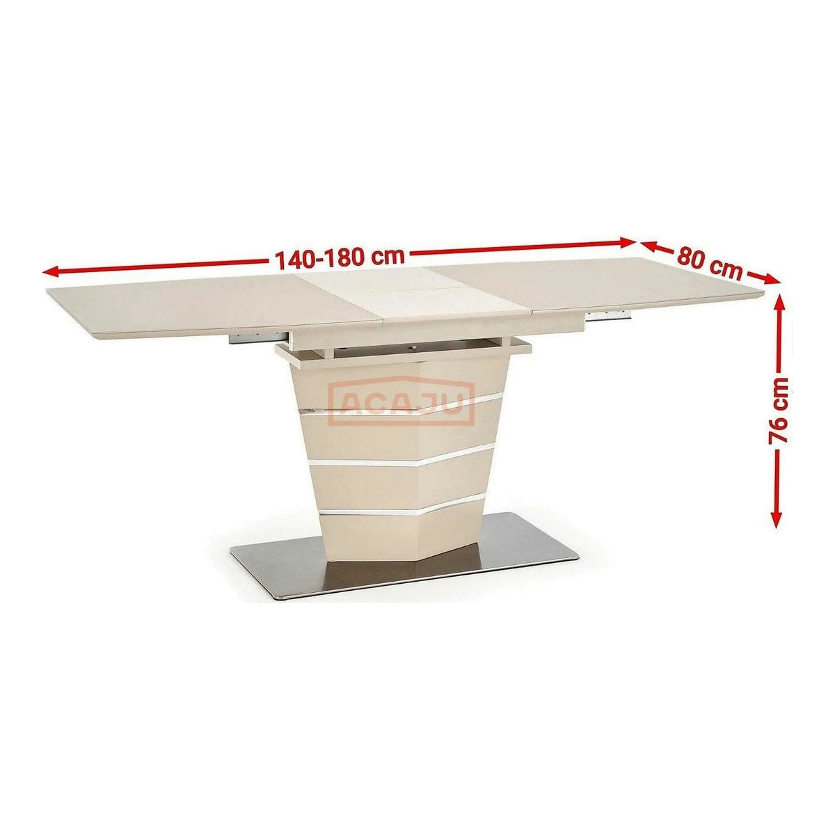 Masa extensibila SORENTO, bej, 140/180x80x76 cm