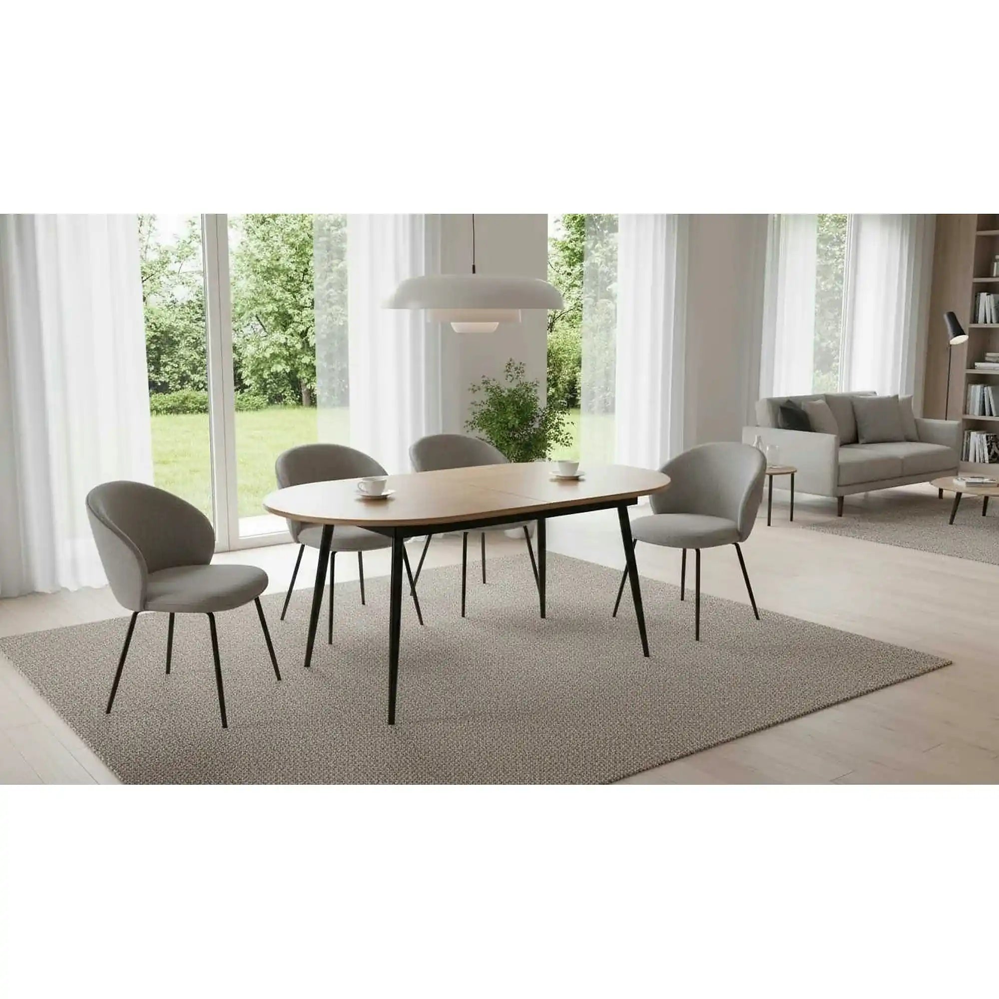 Masa extensibila TAMERON, stejar inchis/negru, 150/190x80x75 cm
