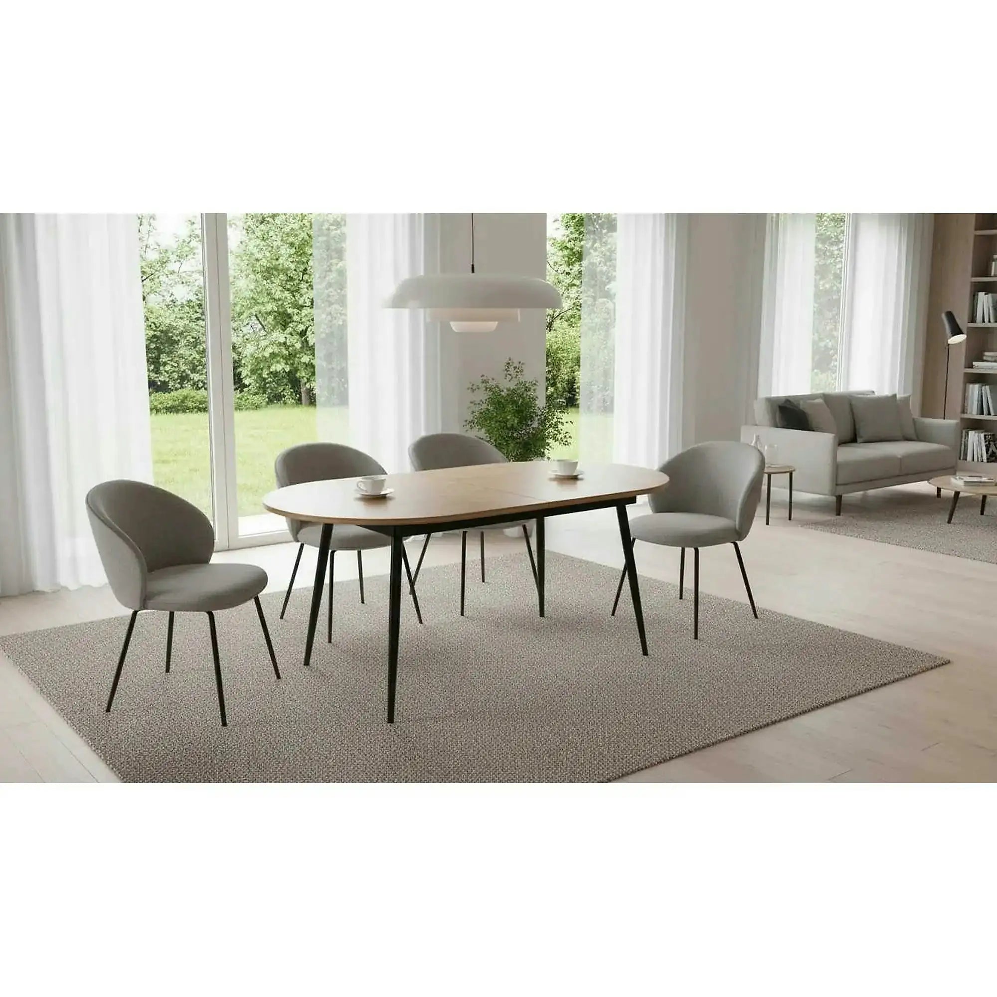 Masa extensibila TAMERON, stejar inchis/negru, 150/190x80x75 cm