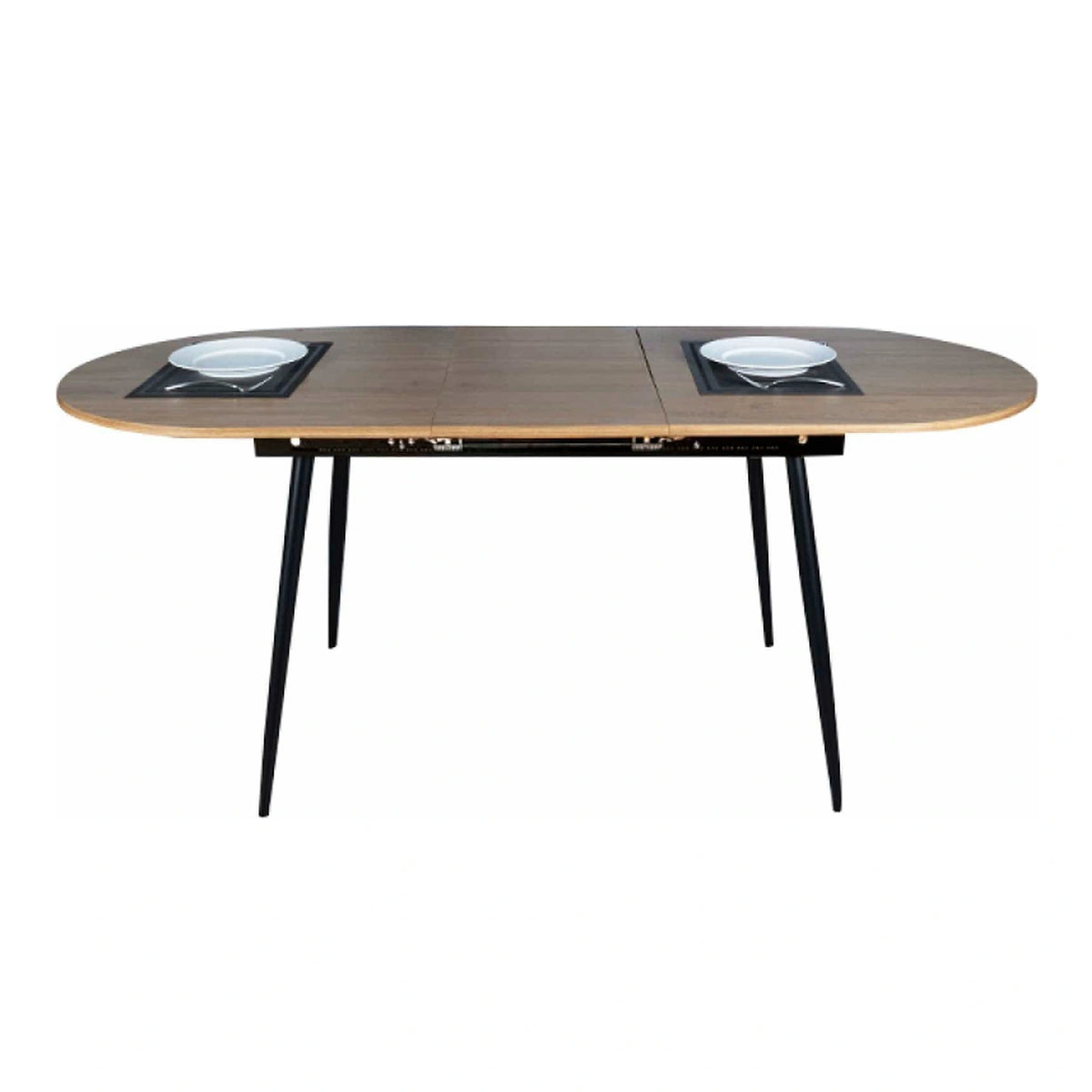 Masa extensibila TAMERON, stejar inchis/negru, 150/190x80x75 cm