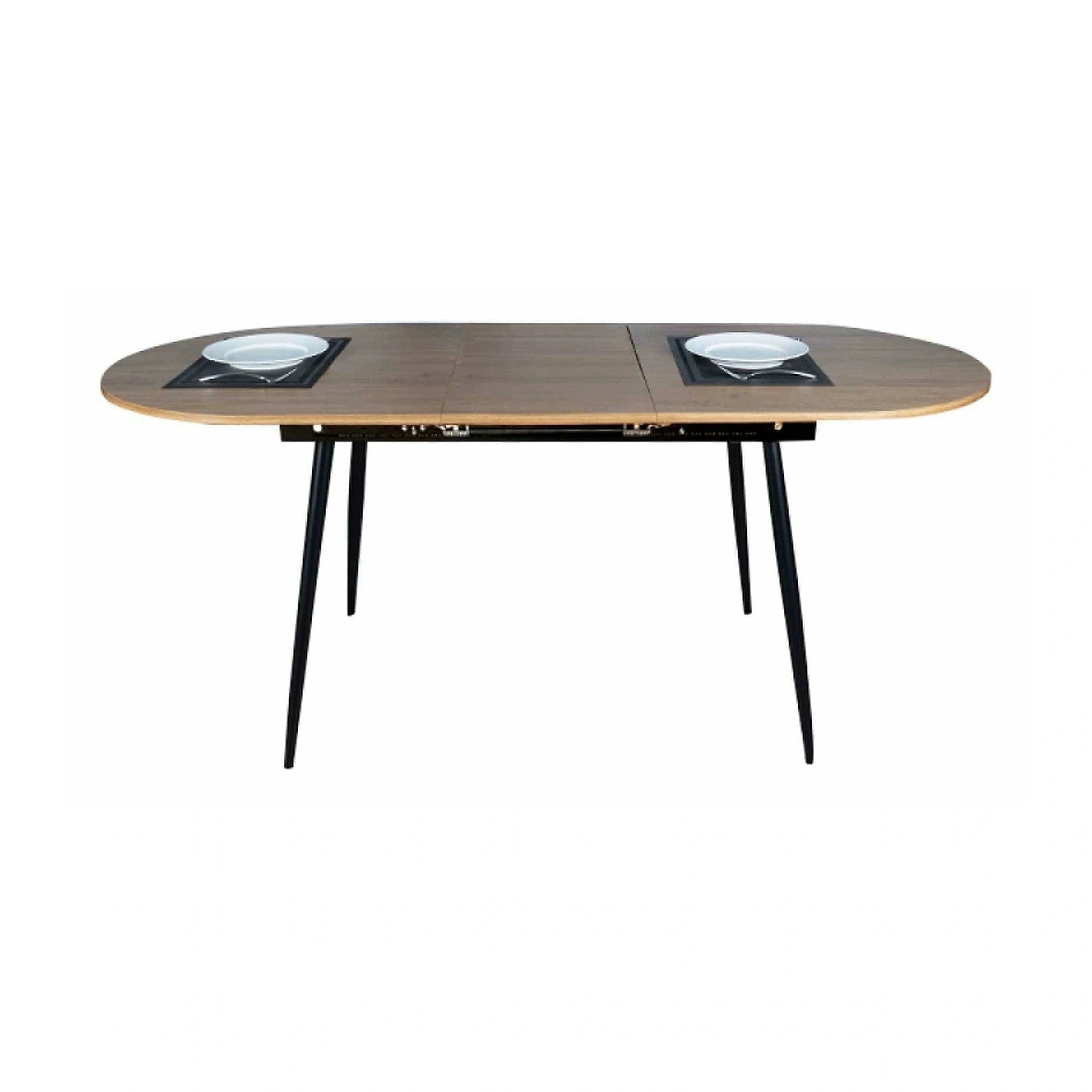 Masa extensibila TAMERON, stejar inchis/negru, 150/190x80x75 cm