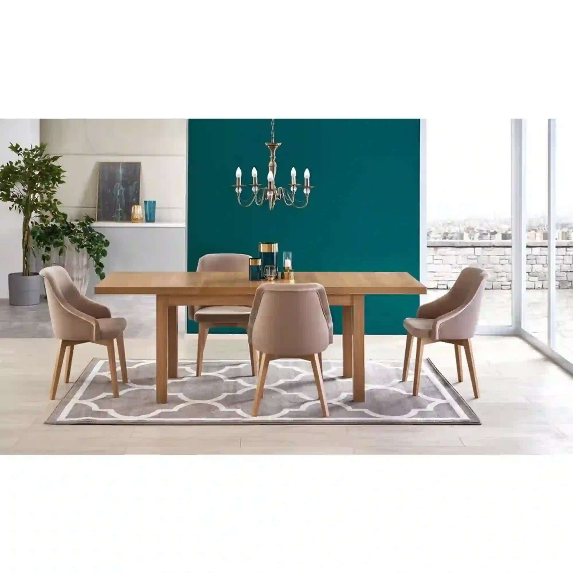 Masa extensibila TIAGO 2, stejar craft, PAL, 140/220x80x79 cm