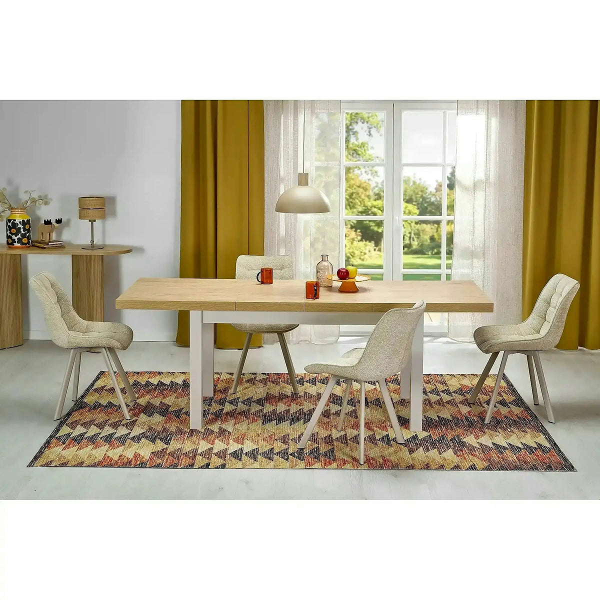Masa extensibila TIAGO, stejar/casmir, 140/220x80x76 cm