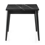 Masa extensibila TOTEM 3041, negru cu efect de marmura, PAL melaminat, 80/160x80x75 cm