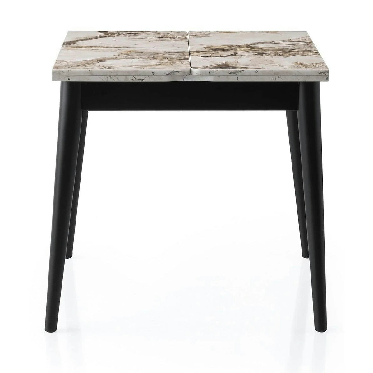 Masa extensibila TOTEM 3042, alb cu efect de marmura, PAL melaminat, 80/160x80x75 cm