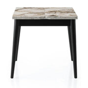 Masa extensibila TOTEM 3042, alb cu efect de marmura, PAL melaminat, 80/160x80x75 cm