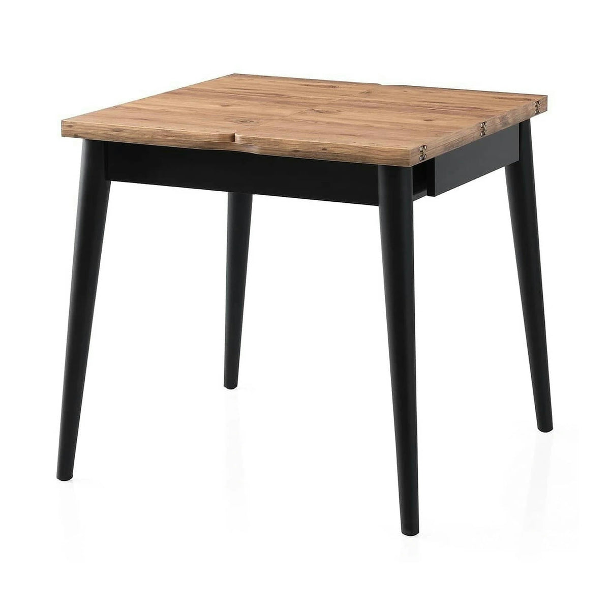 Masa extensibila TOTEM 3043, stejar/negru, PAL melaminat, 80/160x80x75 cm