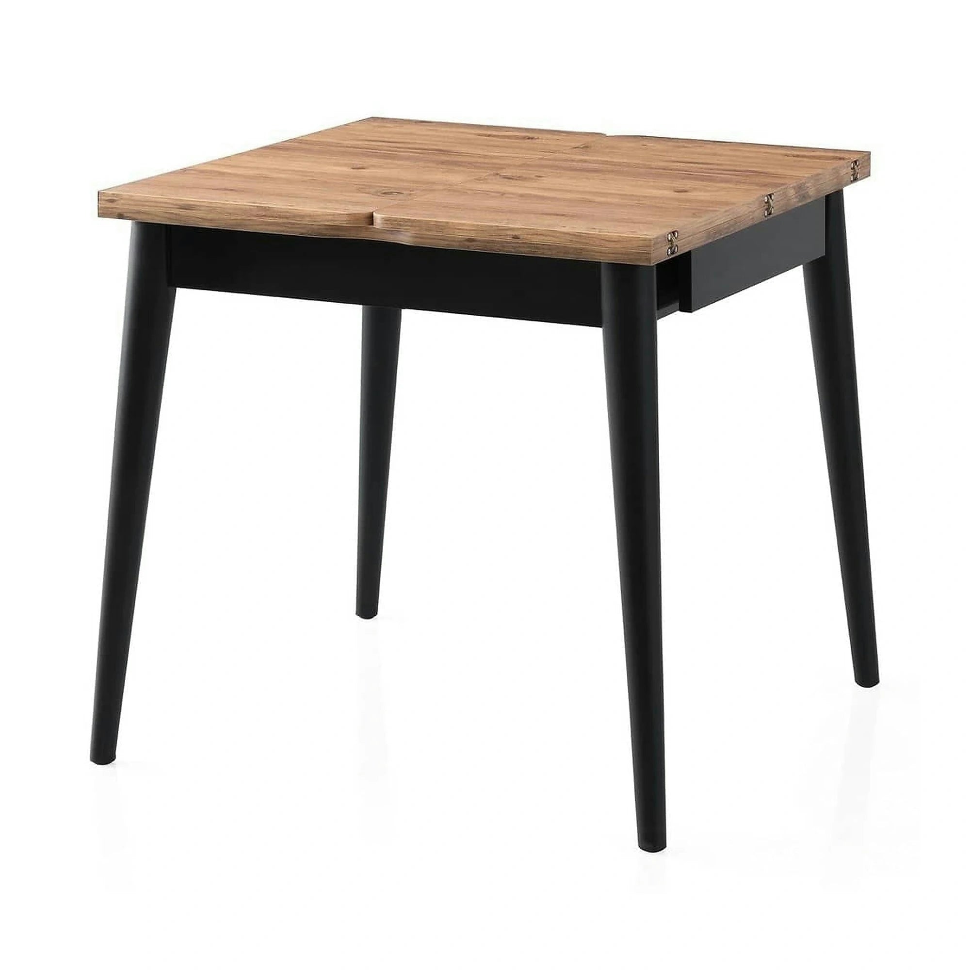 Masa extensibila TOTEM 3043, stejar/negru, PAL melaminat, 80/160x80x75 cm
