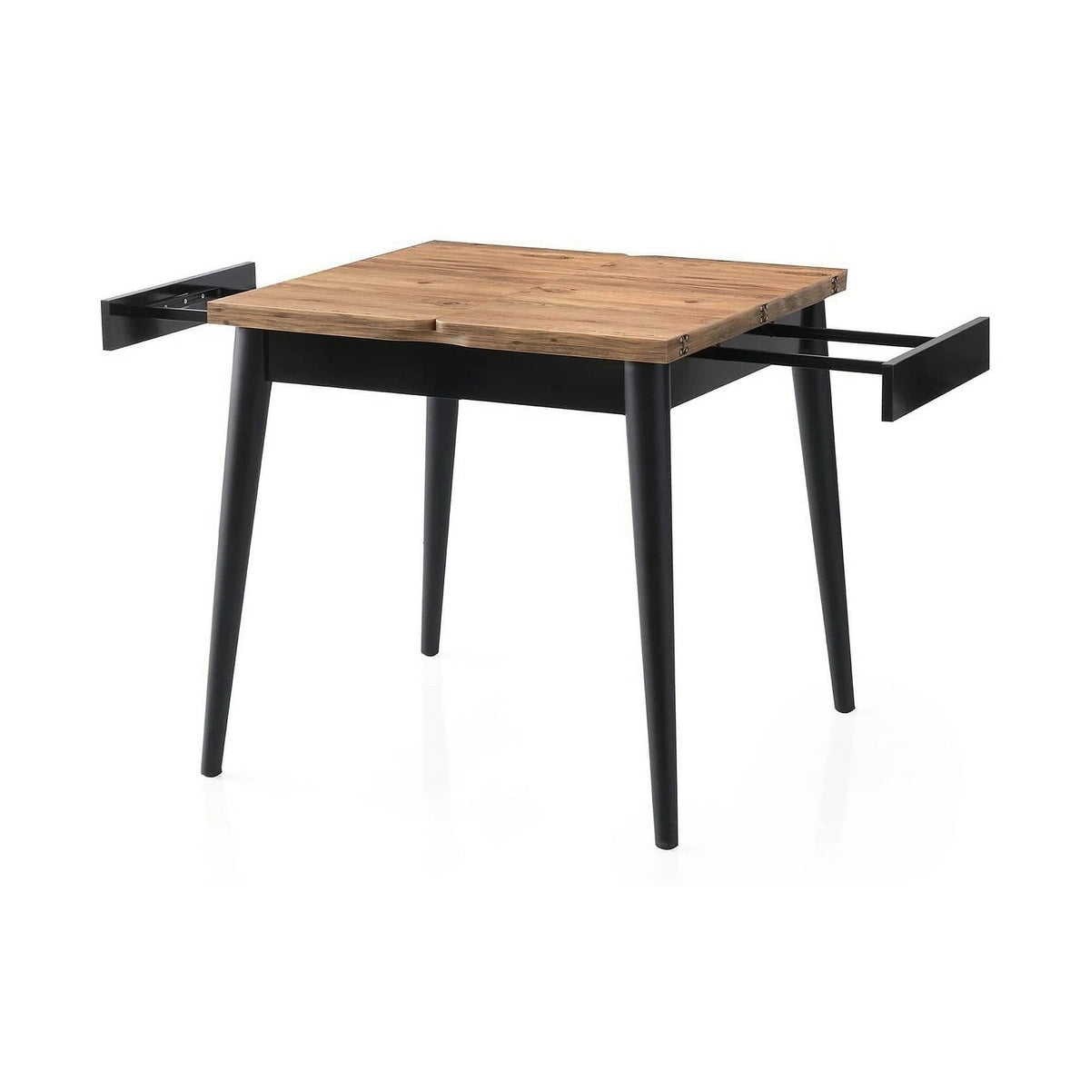 Masa extensibila TOTEM 3043, stejar/negru, PAL melaminat, 80/160x80x75 cm