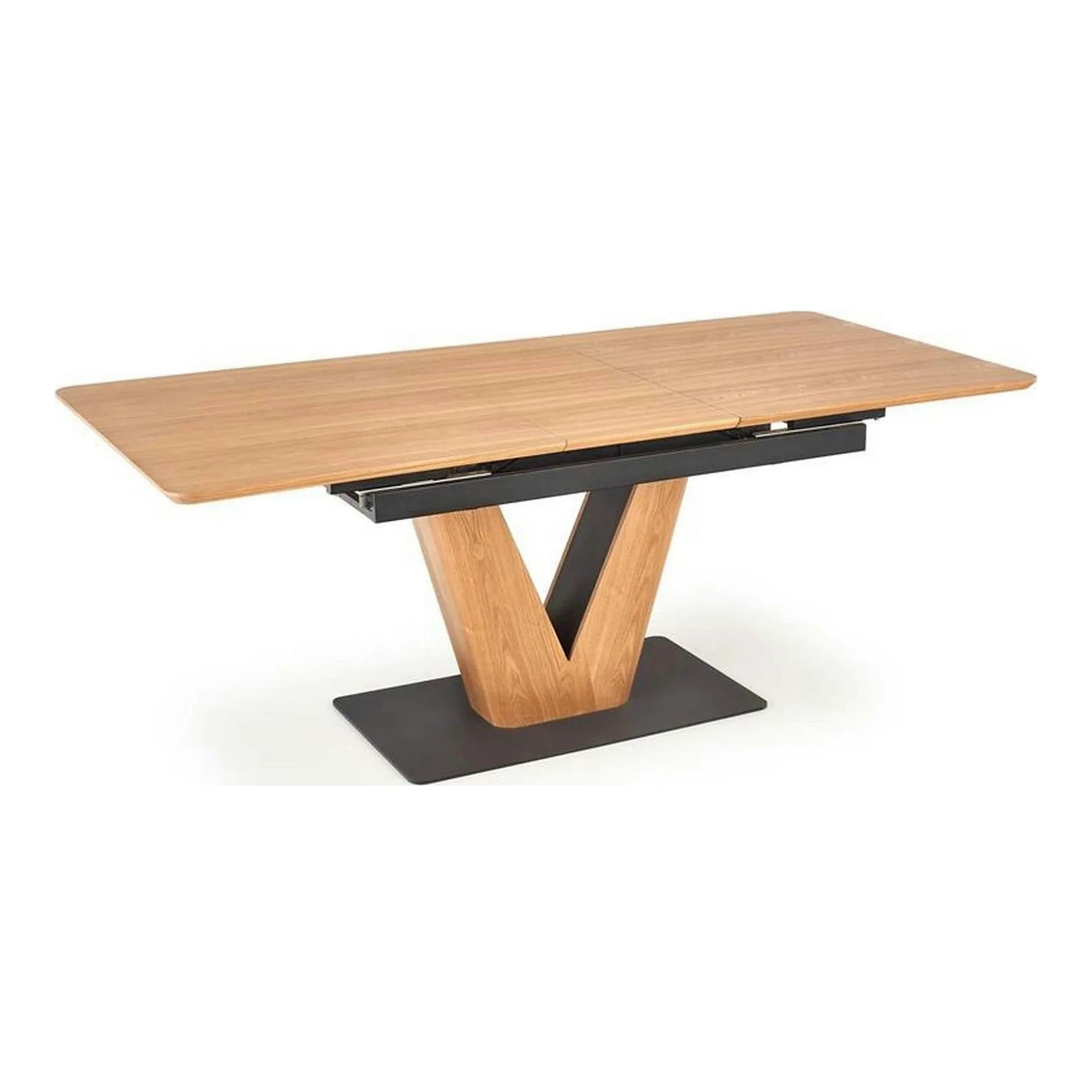 Masa extensibila UMBERTO, stejar/negru, 160/200x90x77 cm