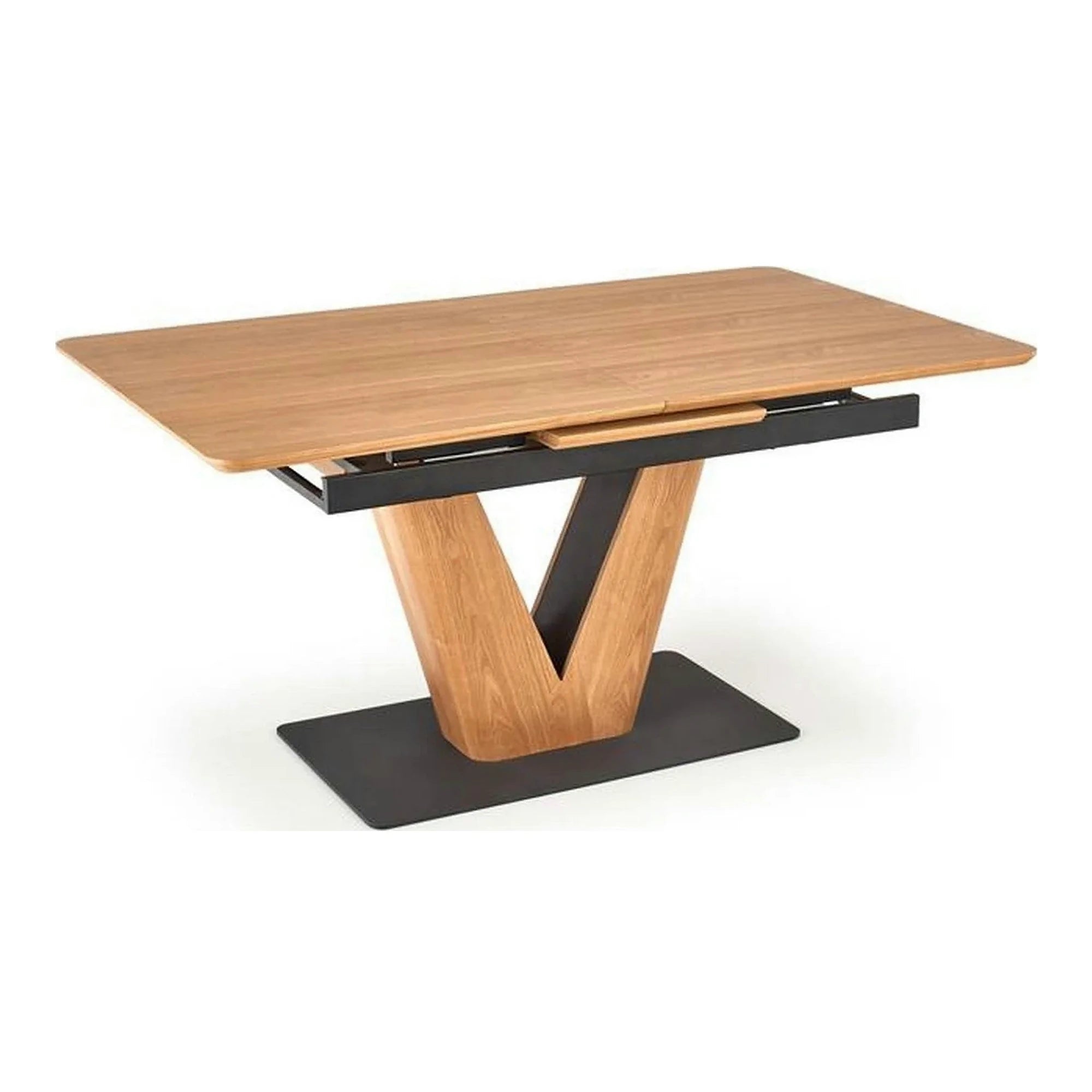 Masa extensibila UMBERTO, stejar/negru, 160/200x90x77 cm