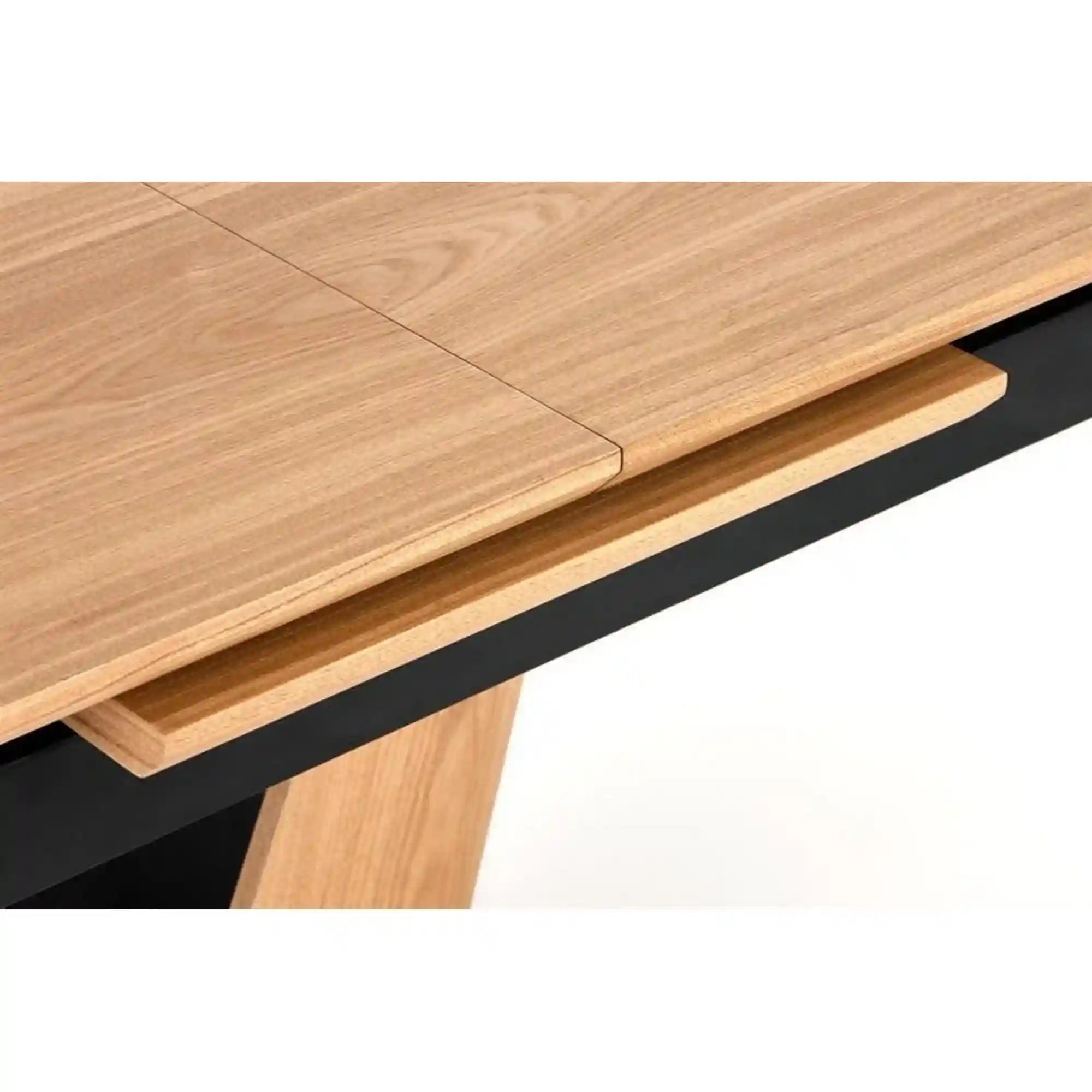 Masa extensibila UMBERTO, stejar/negru, 160/200x90x77 cm