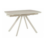 Masa extensibila URSA, grej cu efect de piatra travertin, ceramica/metal, 125/180x80x76 cm