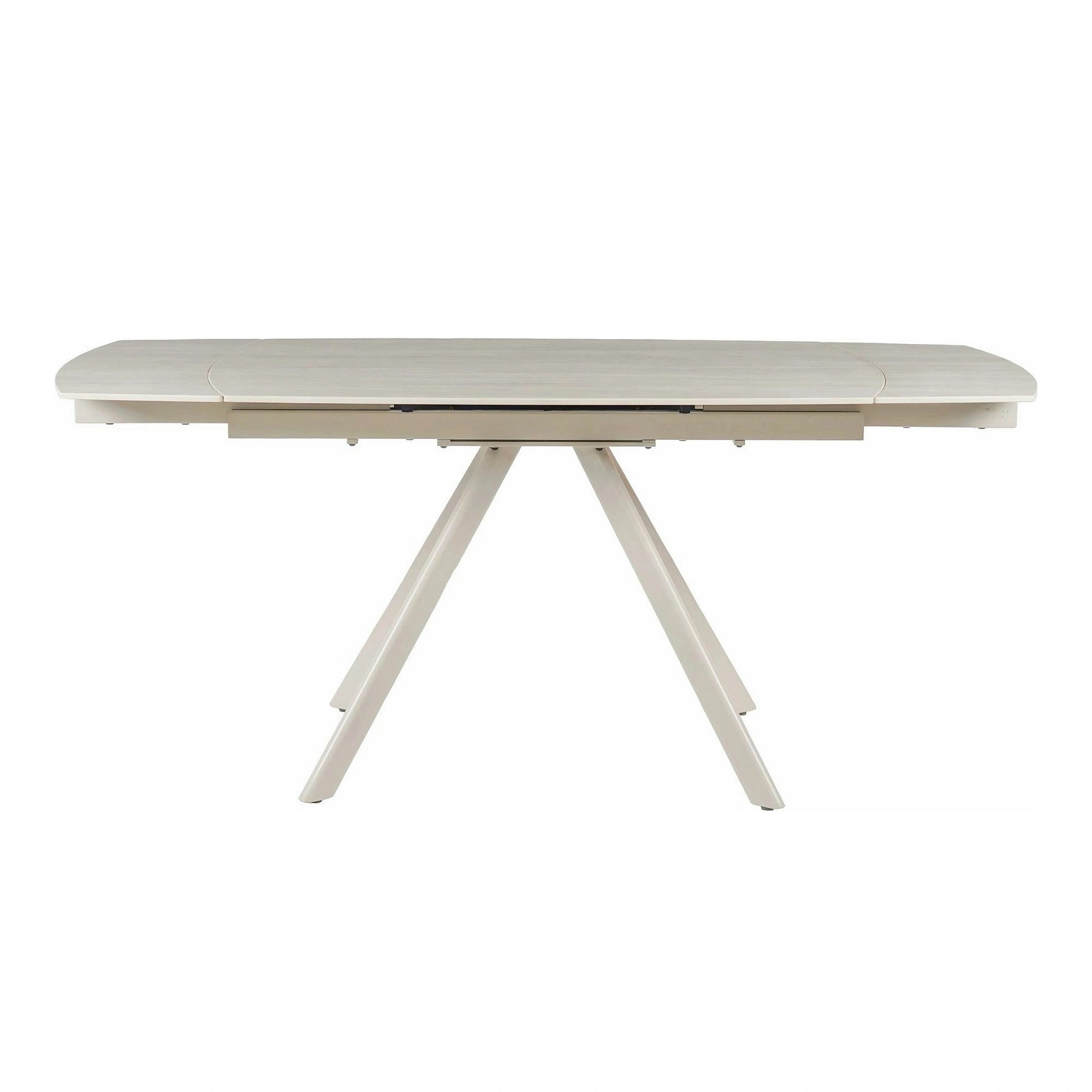 Masa extensibila URSA, grej cu efect de piatra travertin, ceramica/metal, 125/180x80x76 cm
