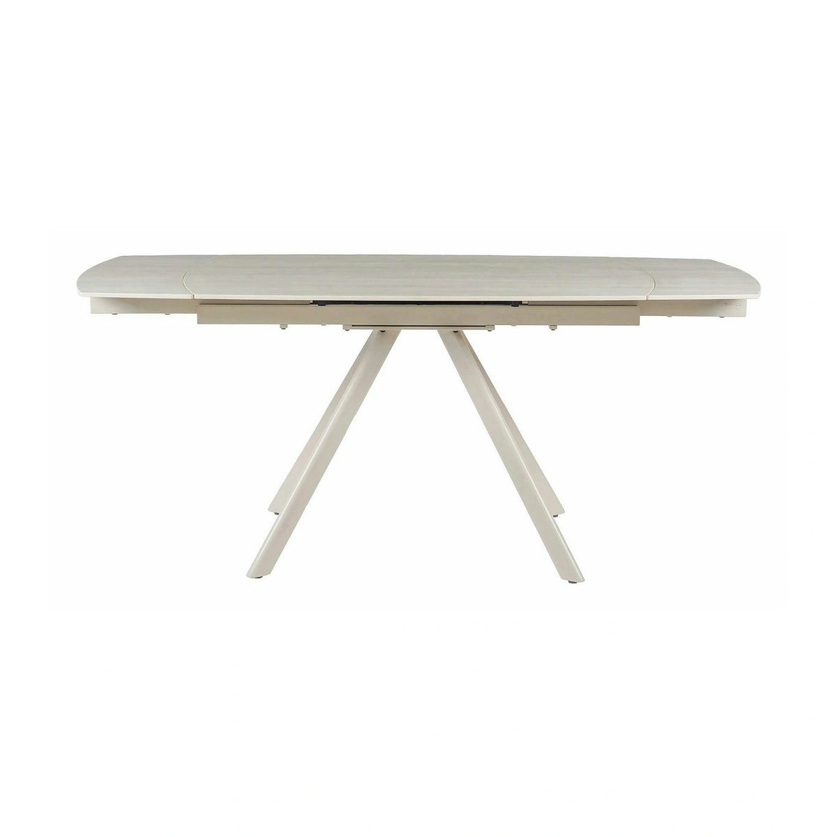 Masa extensibila URSA, grej cu efect de piatra travertin, ceramica/metal, 125/180x80x76 cm