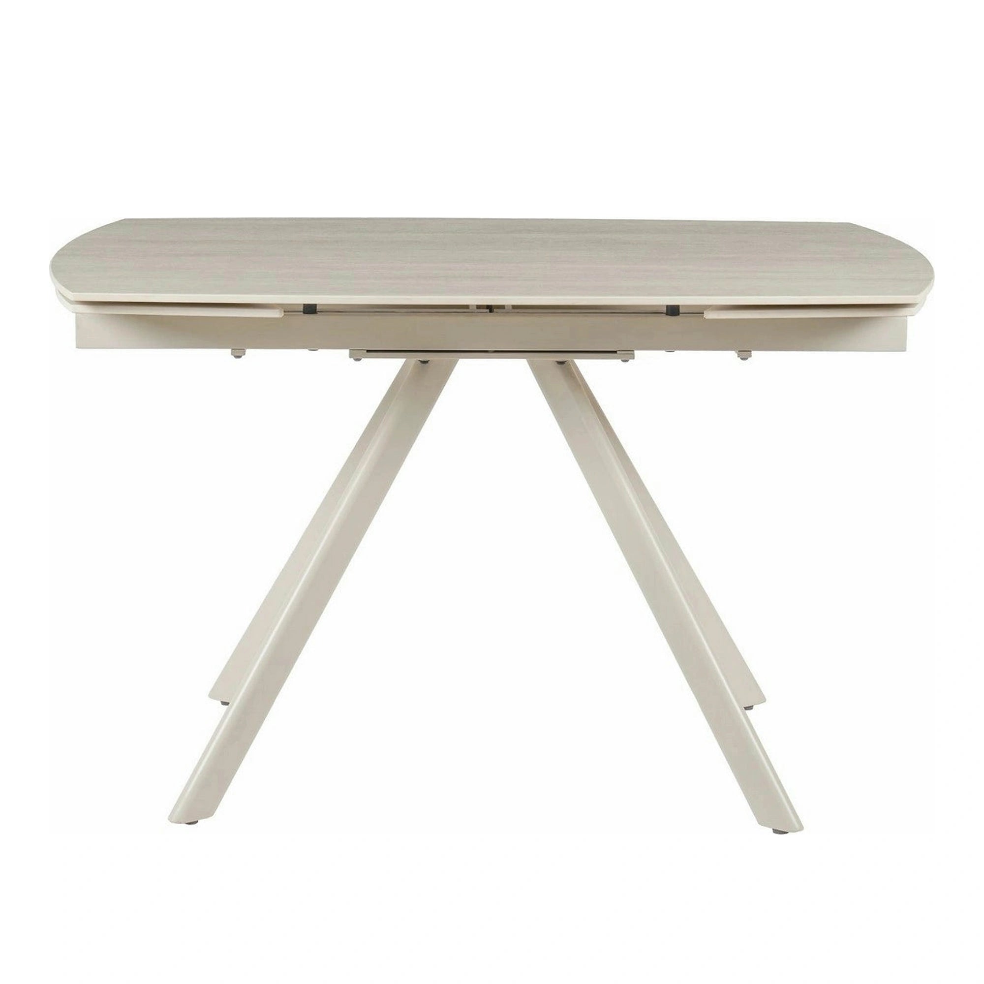 Masa extensibila URSA, grej cu efect de piatra travertin, ceramica/metal, 125/180x80x76 cm