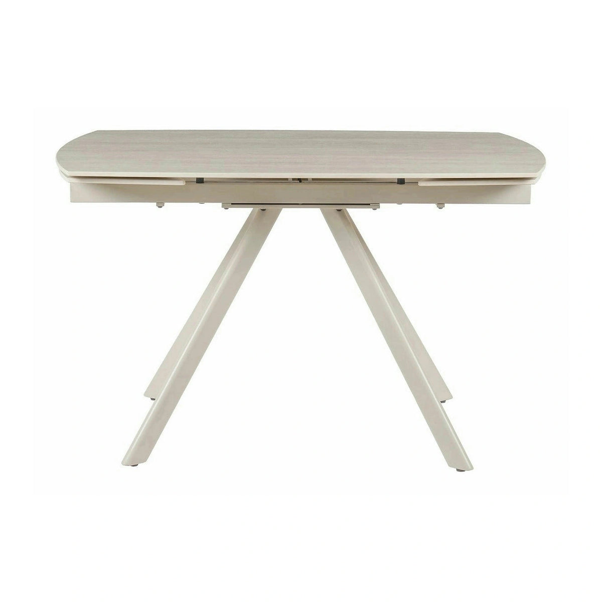 Masa extensibila URSA, grej cu efect de piatra travertin, ceramica/metal, 125/180x80x76 cm