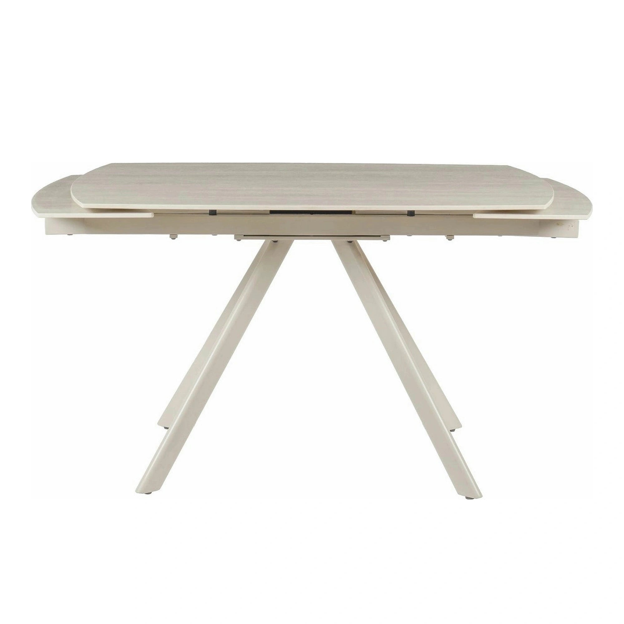 Masa extensibila URSA, grej cu efect de piatra travertin, ceramica/metal, 125/180x80x76 cm