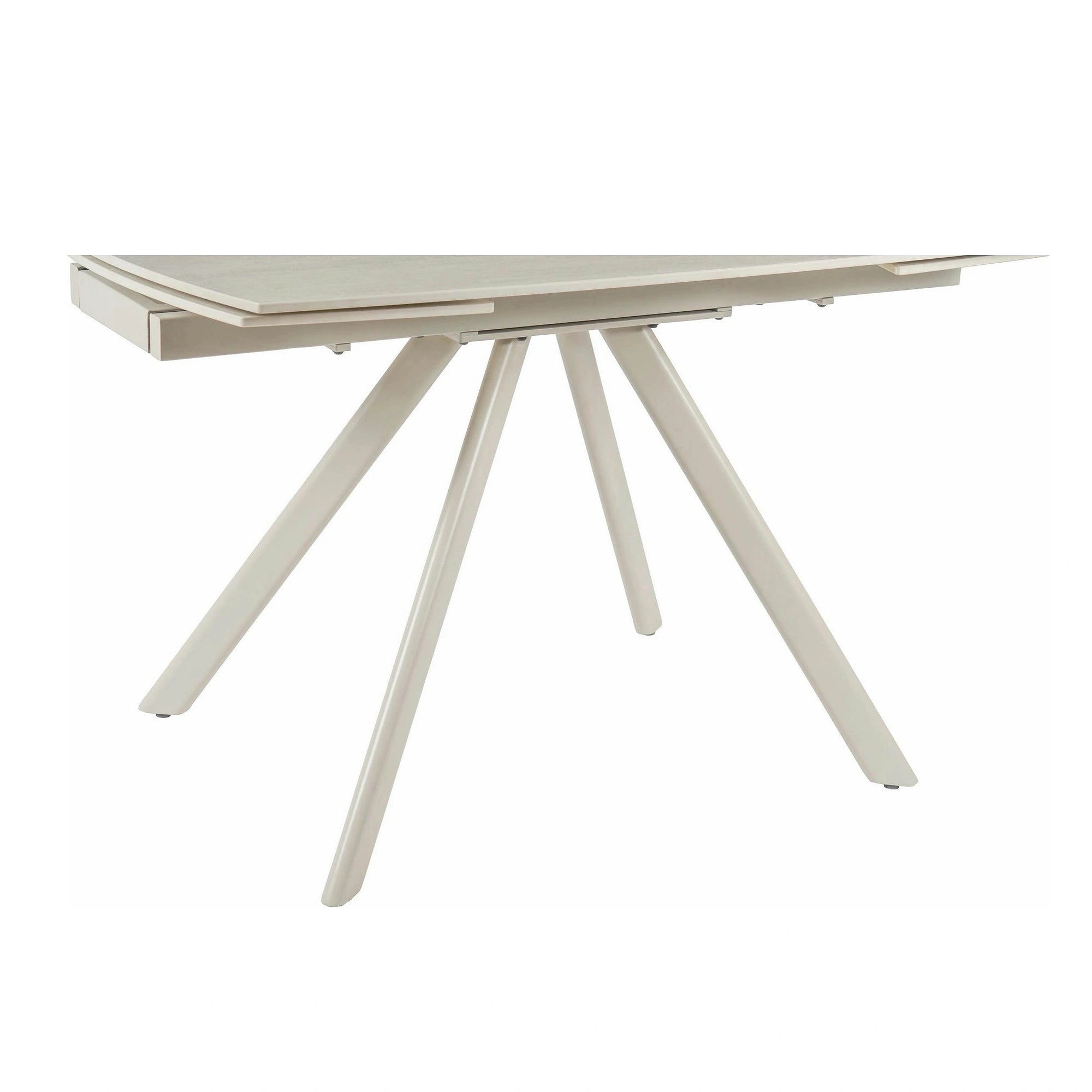 Masa extensibila URSA, grej cu efect de piatra travertin, ceramica/metal, 125/180x80x76 cm