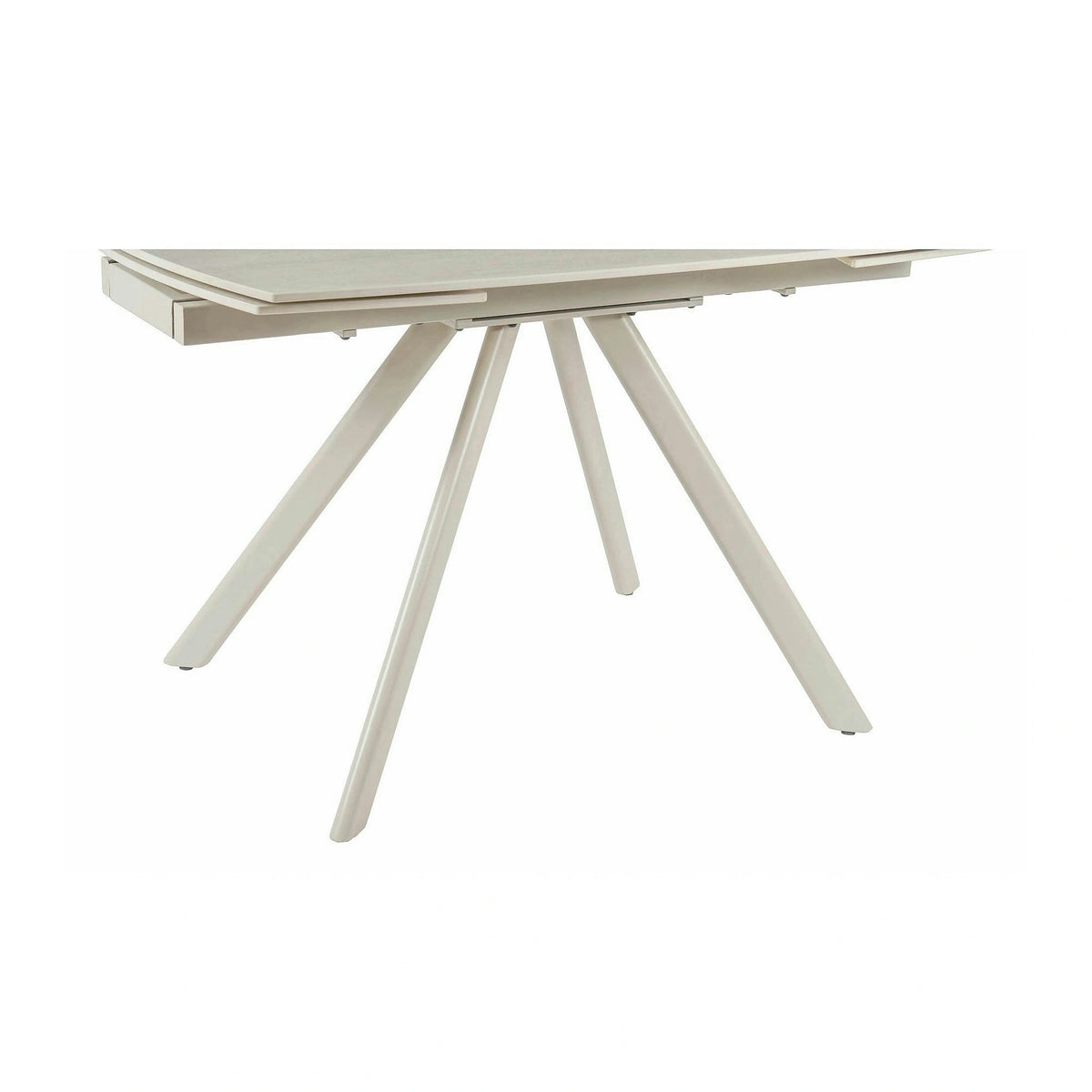 Masa extensibila URSA, grej cu efect de piatra travertin, ceramica/metal, 125/180x80x76 cm
