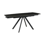 Masa extensibila URSA, negru cu efect de marmura, ceramica/metal, 125/180x80x76 cm