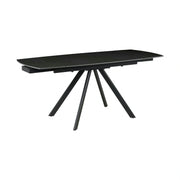 Masa extensibila URSA, negru cu efect de marmura, ceramica/metal, 125/180x80x76 cm
