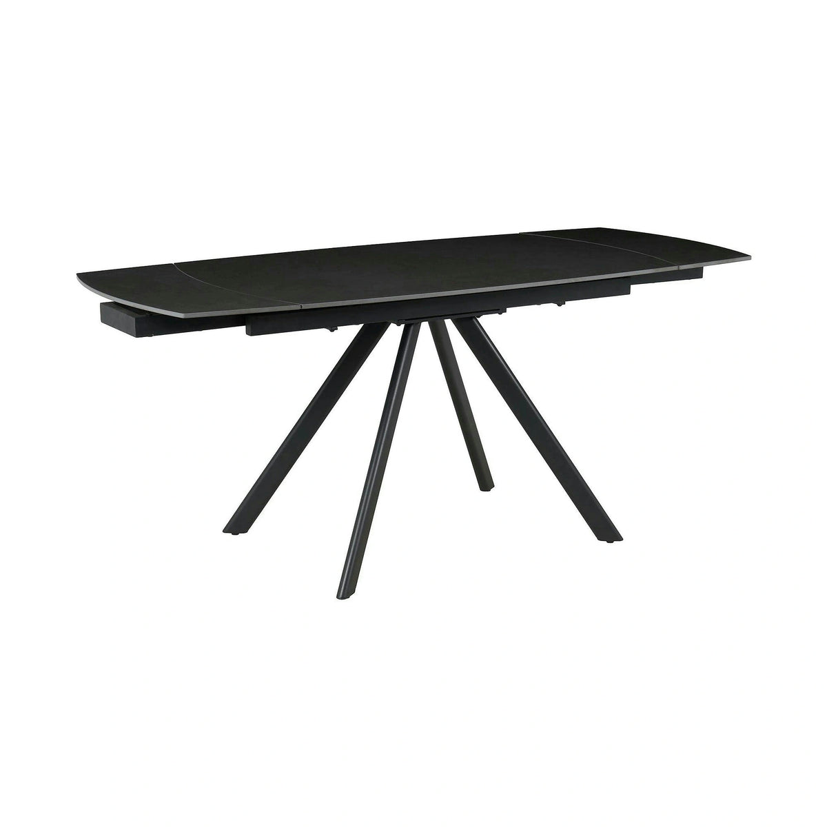 Masa extensibila URSA, negru cu efect de marmura, ceramica/metal, 125/180x80x76 cm