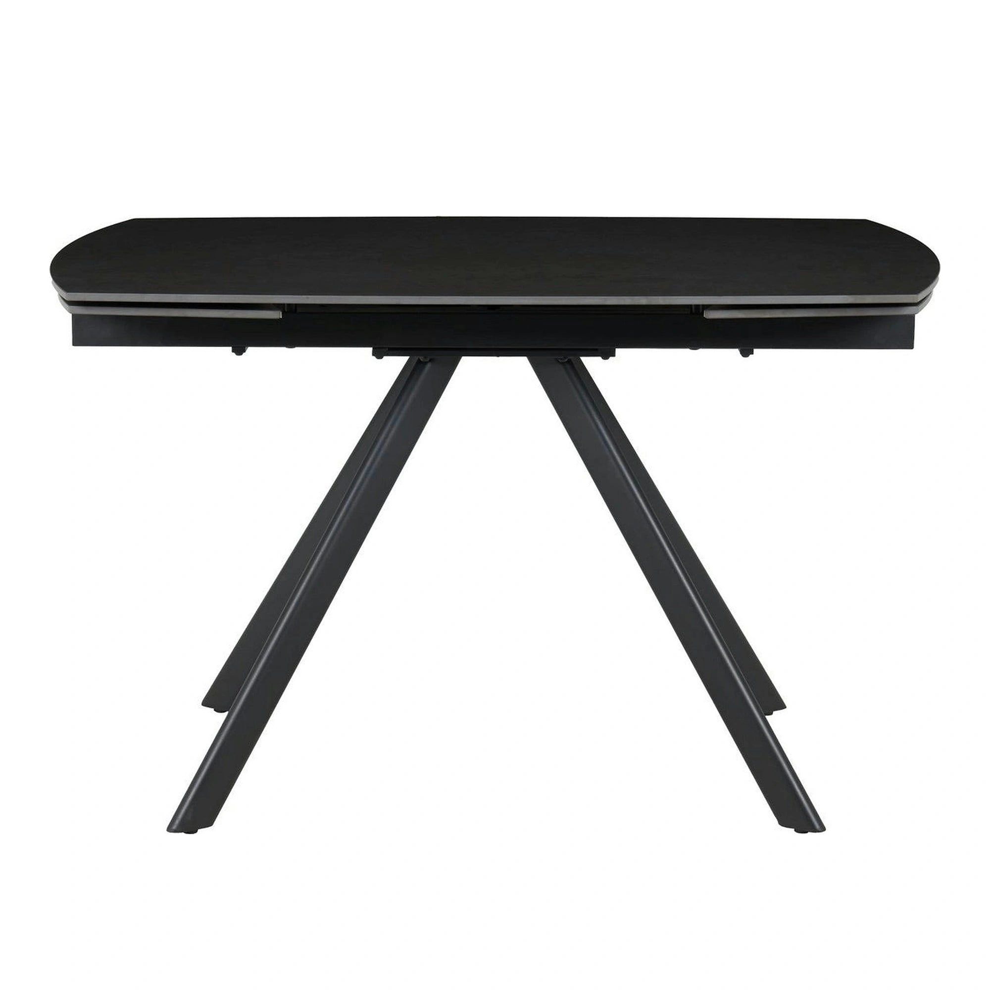 Masa extensibila URSA, negru cu efect de marmura, ceramica/metal, 125/180x80x76 cm