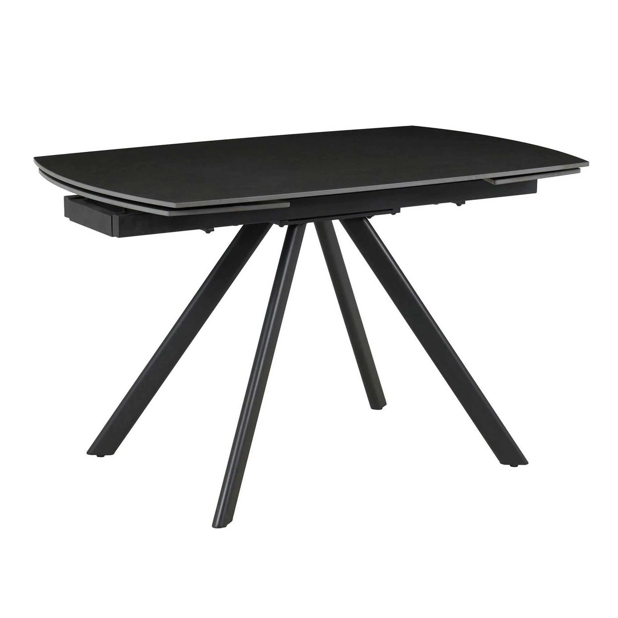 Masa extensibila URSA, negru cu efect de marmura, ceramica/metal, 125/180x80x76 cm