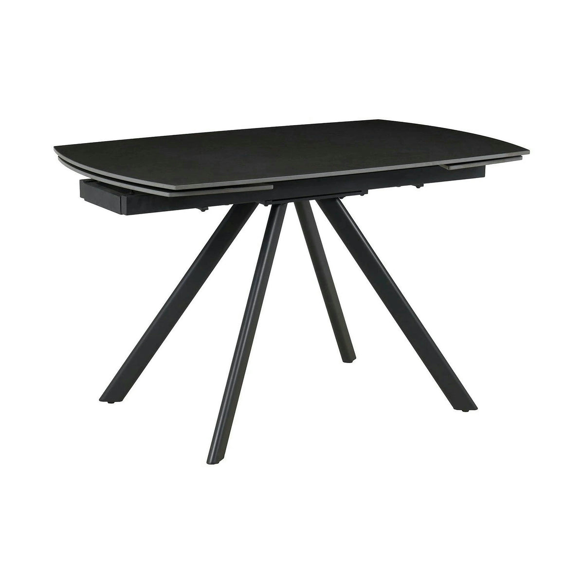 Masa extensibila URSA, negru cu efect de marmura, ceramica/metal, 125/180x80x76 cm
