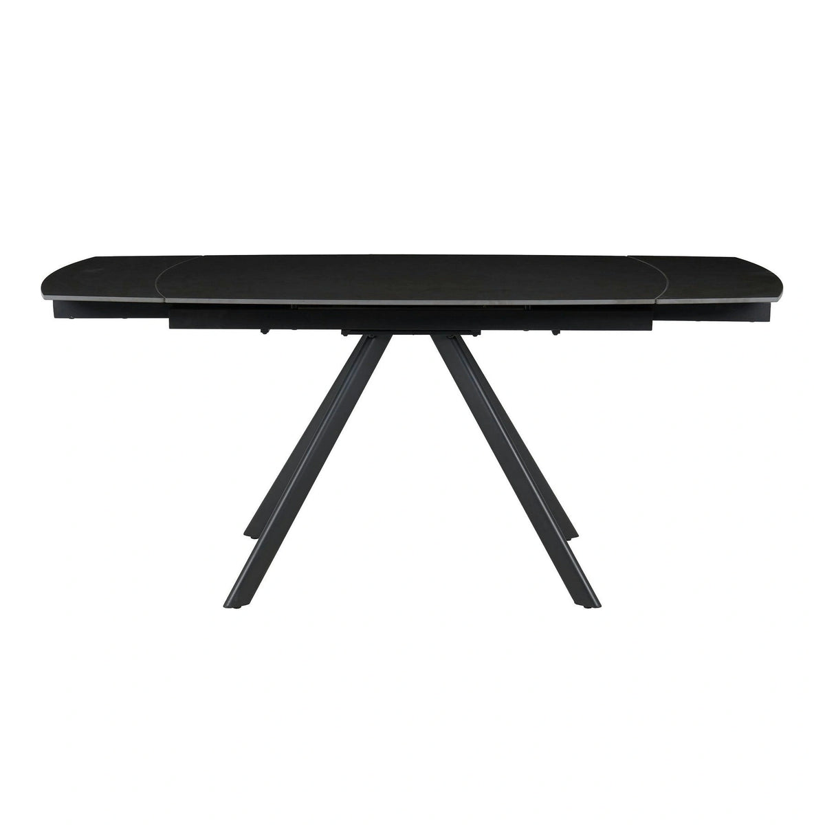 Masa extensibila URSA, negru cu efect de marmura, ceramica/metal, 125/180x80x76 cm