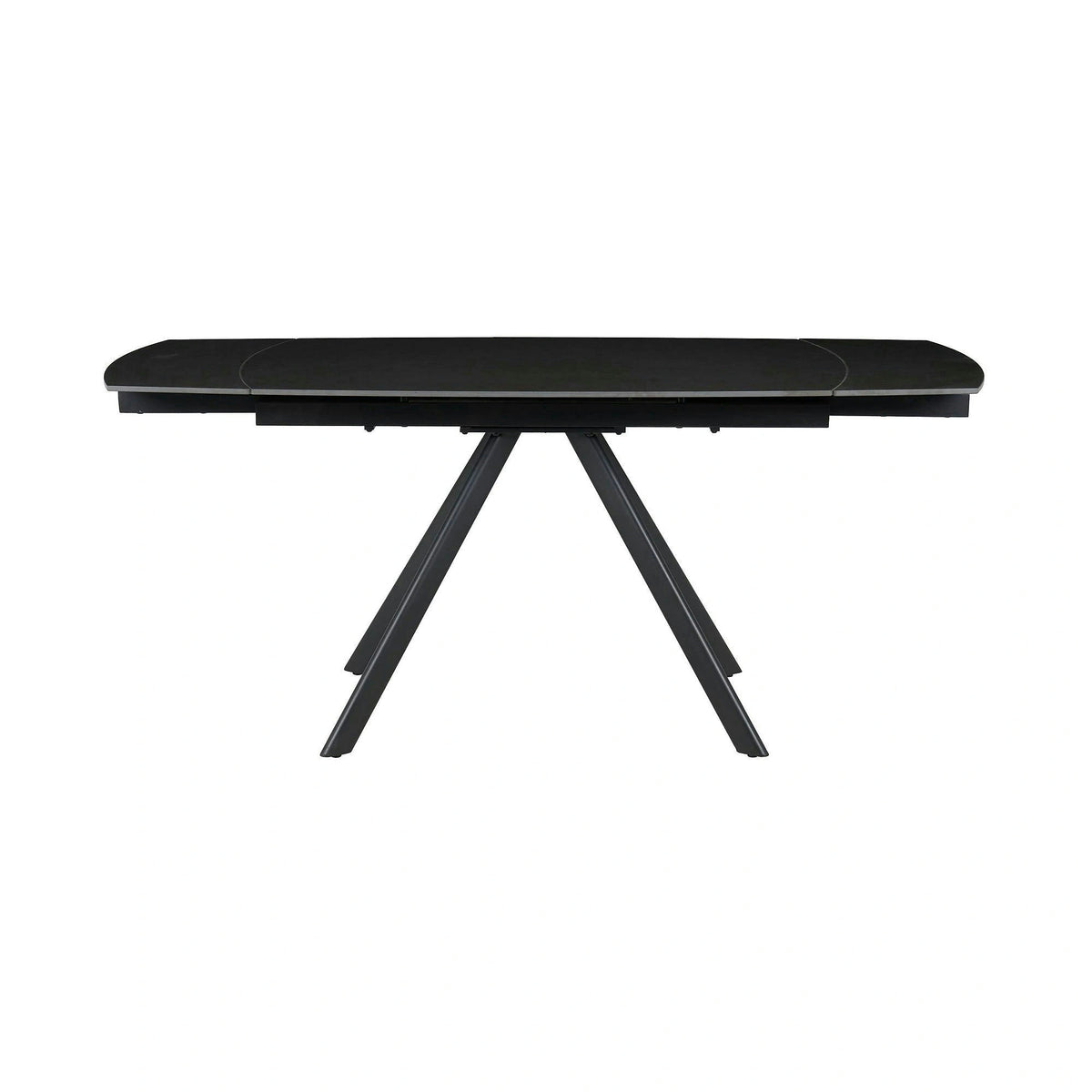 Masa extensibila URSA, negru cu efect de marmura, ceramica/metal, 125/180x80x76 cm