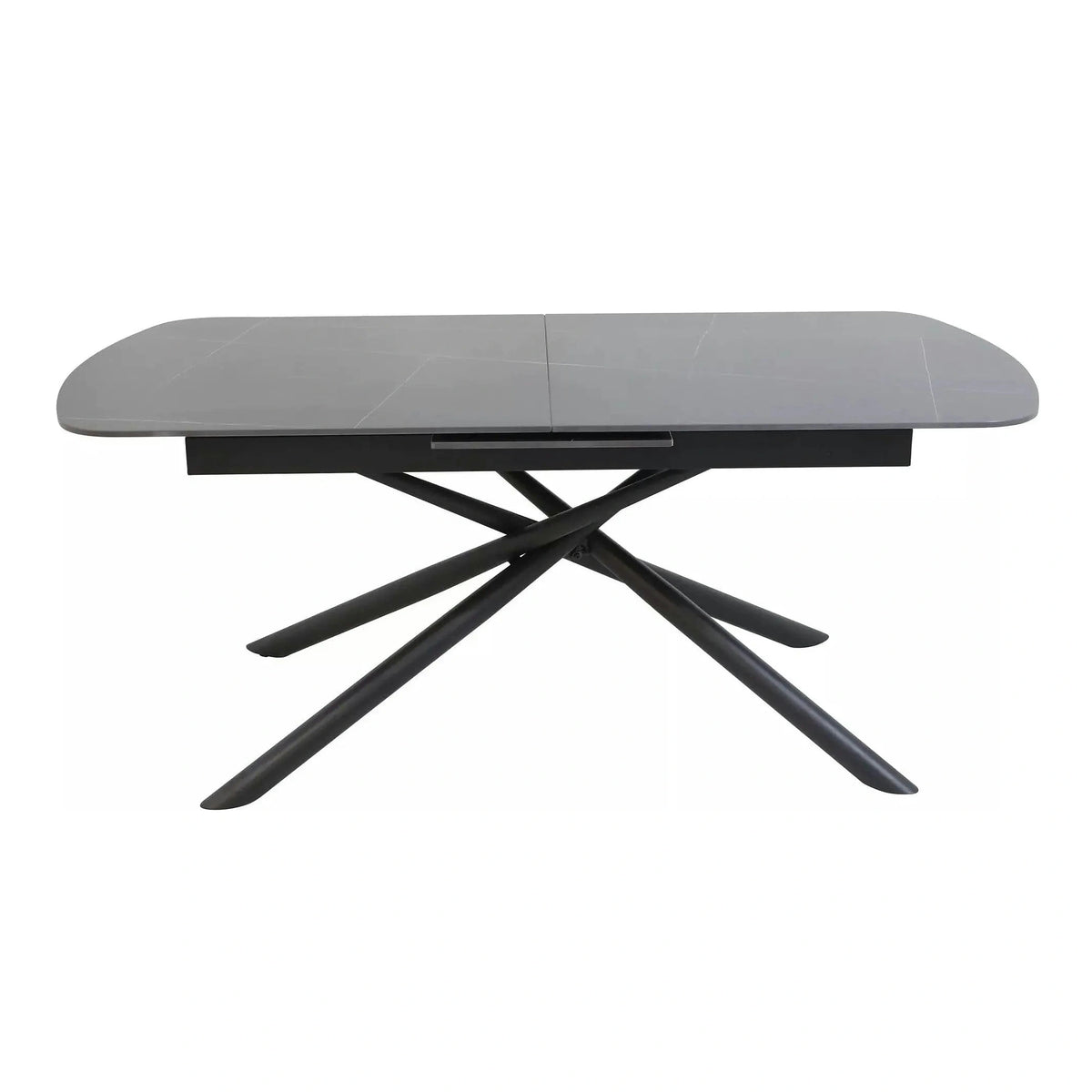 Masa extensibila VECTOR, negru mat cu efect de marmura, ceramica/metal, 160/200x90x76 cm