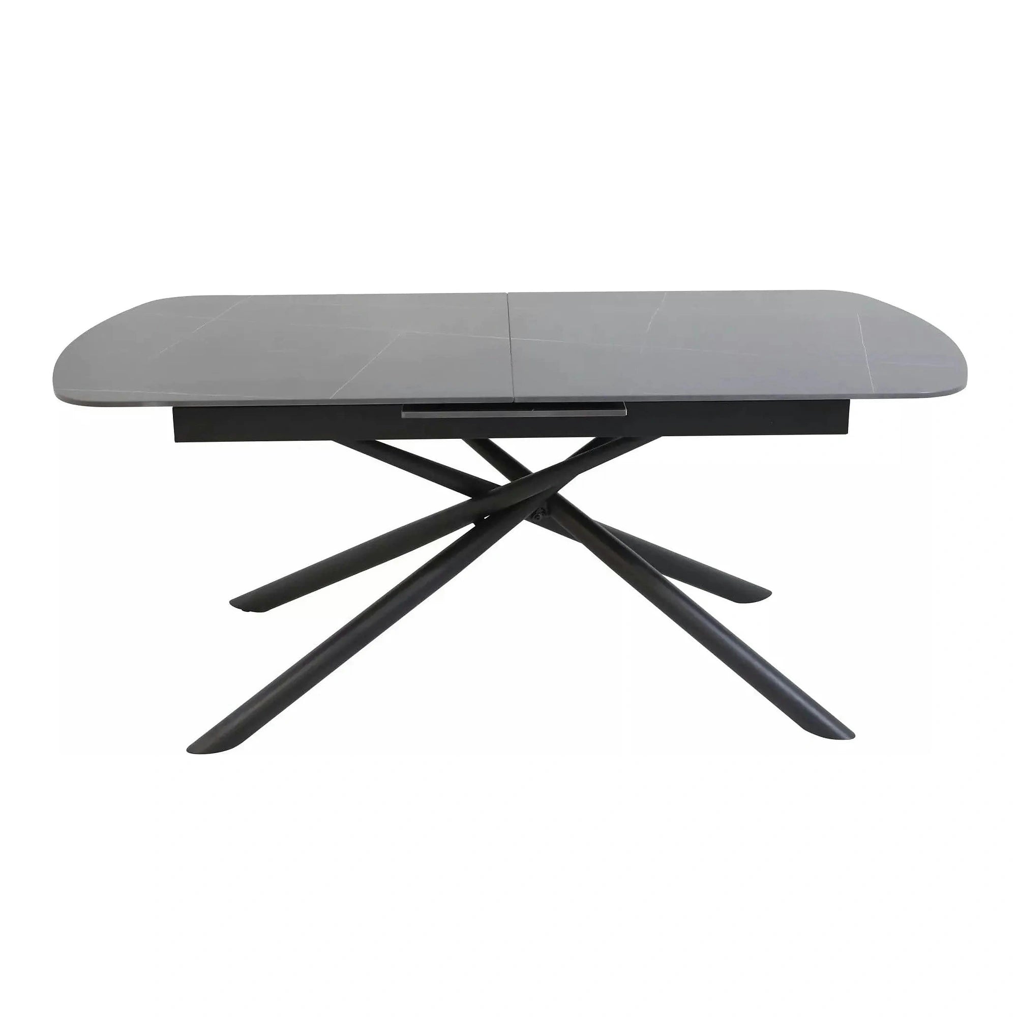 Masa extensibila VECTOR, negru mat cu efect de marmura, ceramica/metal, 160/200x90x76 cm