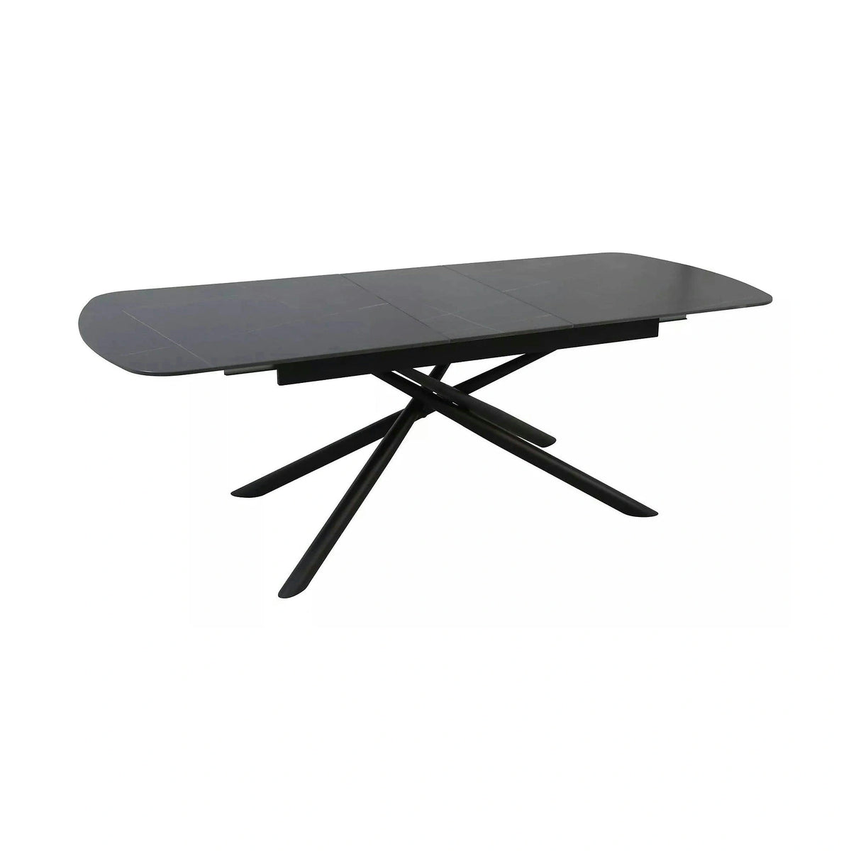Masa extensibila VECTOR, negru mat cu efect de marmura, ceramica/metal, 160/200x90x76 cm