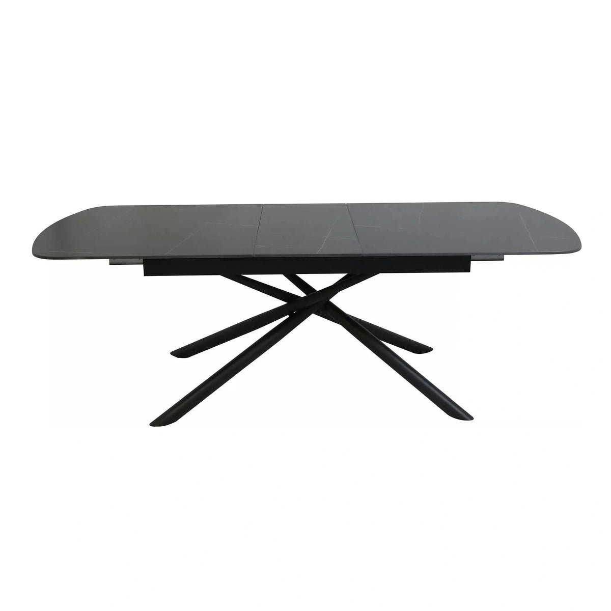 Masa extensibila VECTOR, negru mat cu efect de marmura, ceramica/metal, 180/220x90x76 cm