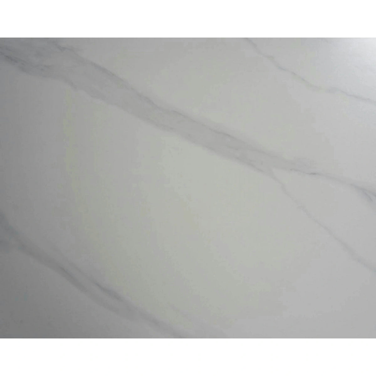 Masa extensibila VELA, alb cu efect de marmura/negru, ceramica/metal, 110/170x75x76 cm