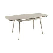 Masa extensibila VELA, grej cu efect de piatra travertin, ceramica/metal, 110/170x75x76 cm