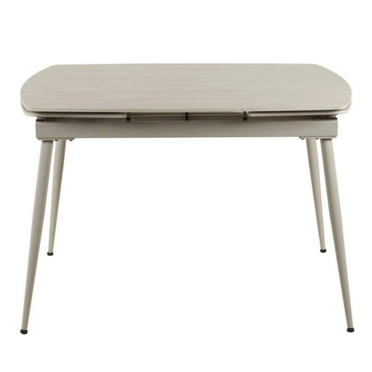 Masa extensibila VELA, grej cu efect de piatra travertin, ceramica/metal, 110/170x75x76 cm