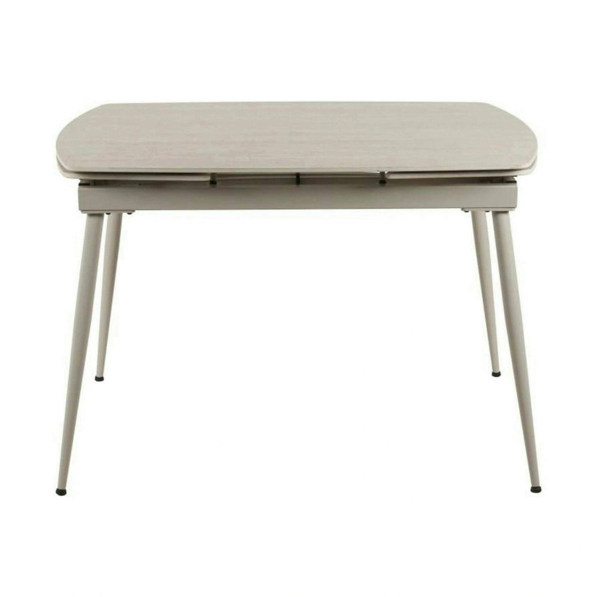 Masa extensibila VELA, grej cu efect de piatra travertin, ceramica/metal, 110/170x75x76 cm