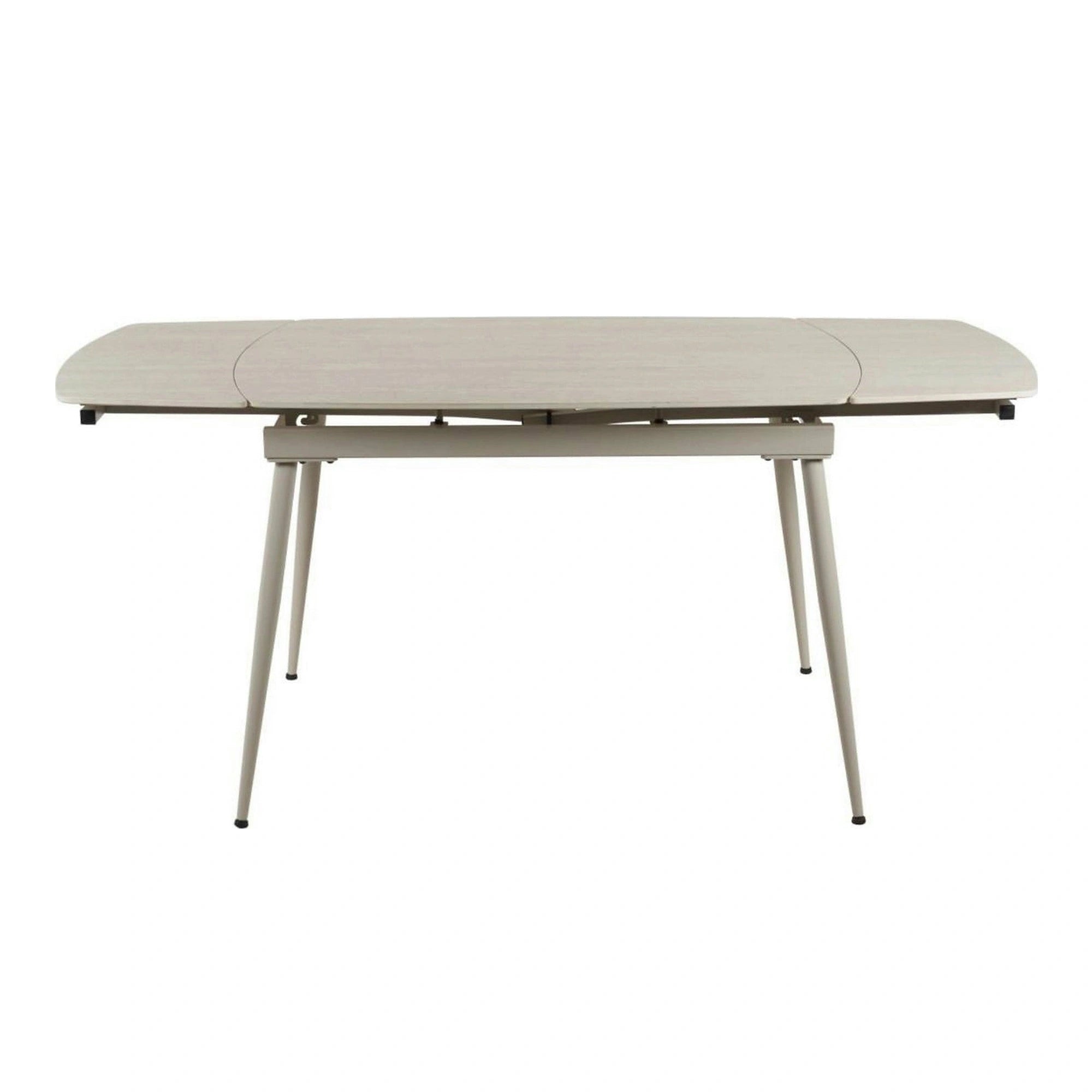 Masa extensibila VELA, grej cu efect de piatra travertin, ceramica/metal, 110/170x75x76 cm