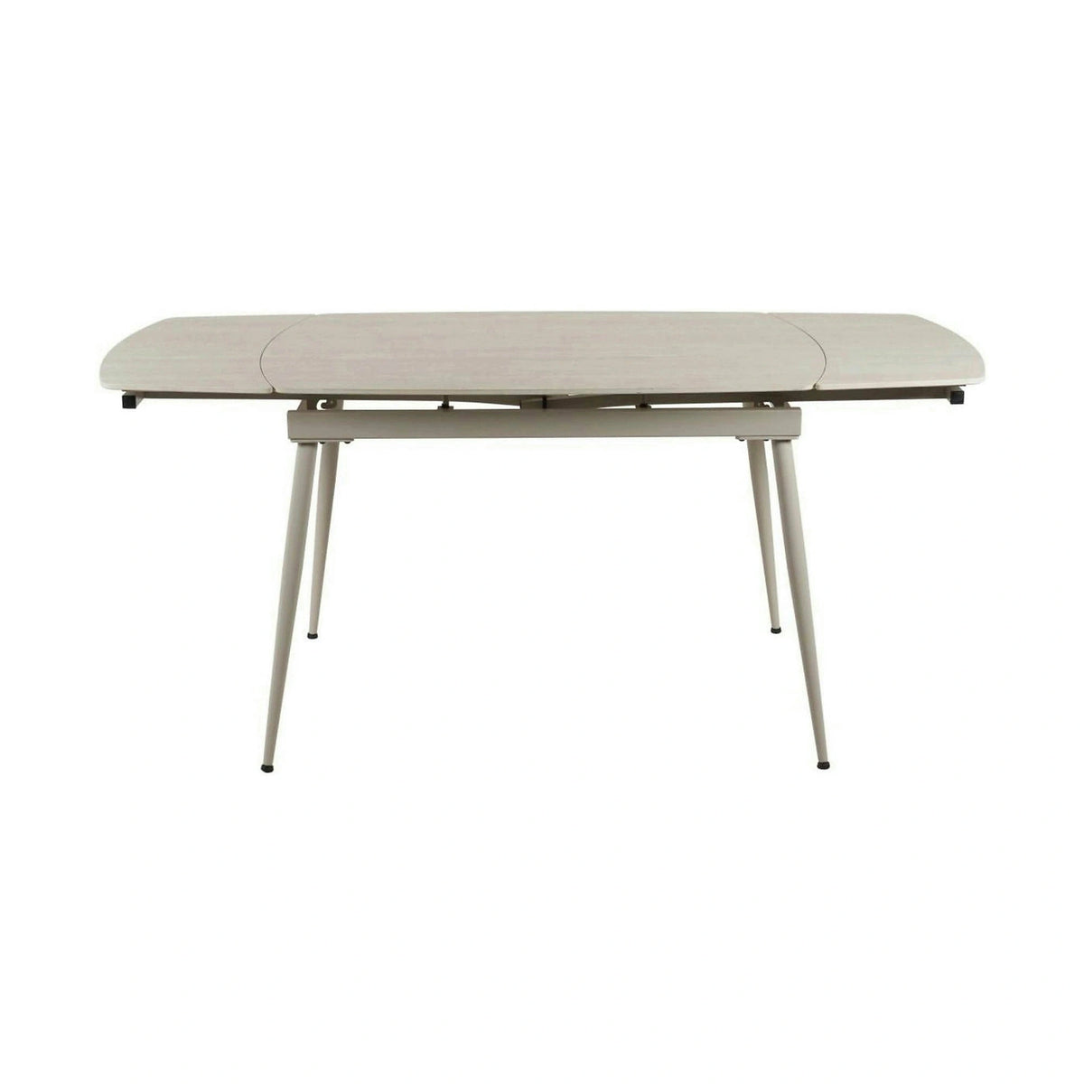 Masa extensibila VELA, grej cu efect de piatra travertin, ceramica/metal, 110/170x75x76 cm