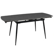 Masa extensibila VELA, gri cu efect de marmura, ceramica/metal, 110/170x75x76 cm